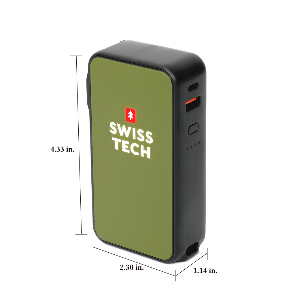 10000 mAh Portable Power Bank with Built-in Charging Cord W15890