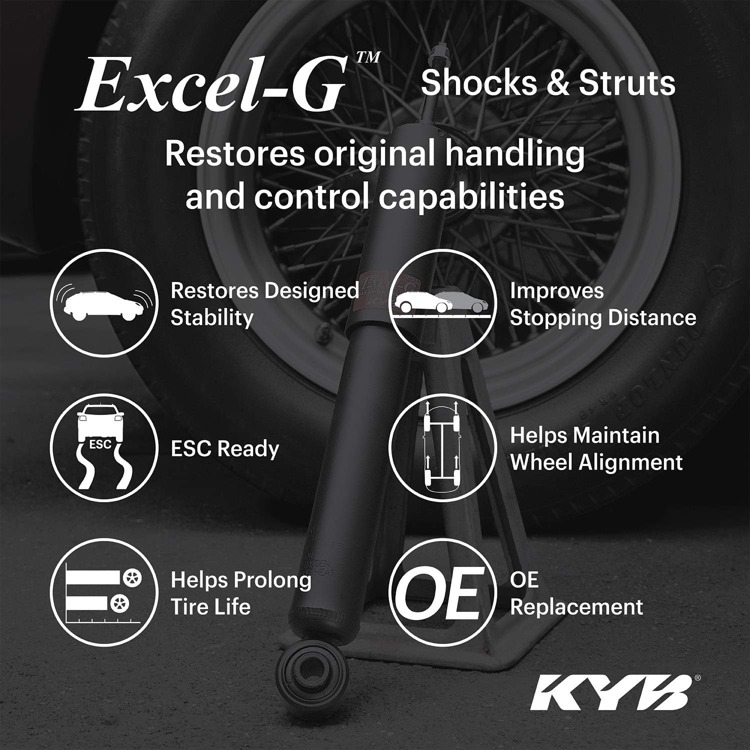 Black Silver Gas Shock F24457