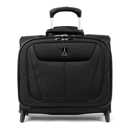 Black 16-Inch Softside Lightweight Rolling Underseat Tote Upright 2 Wheel Bag X8186