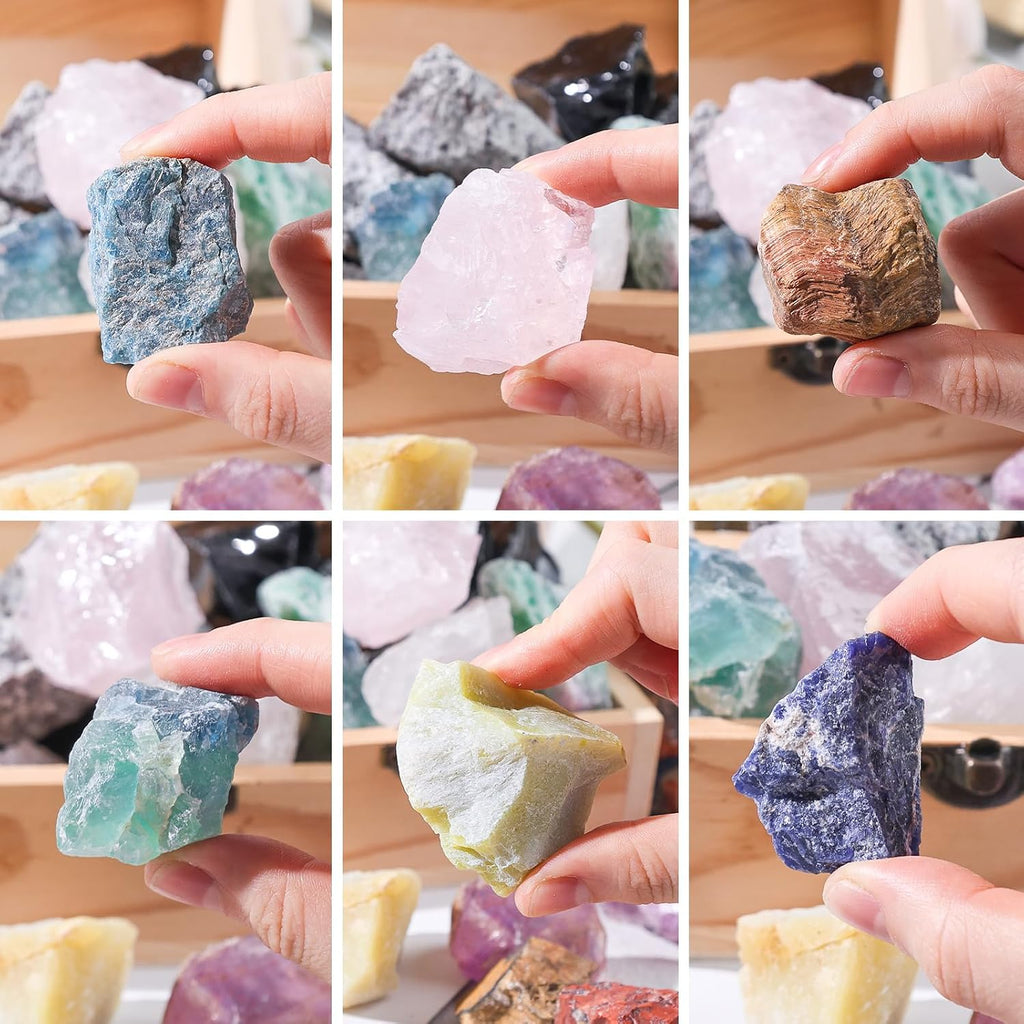 3LB Assorted Natural Stone Mix Raw Gemstone Rough Stones Crystals D126543