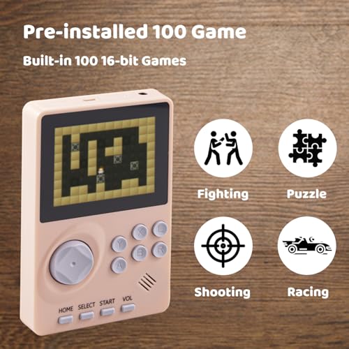 Kids Handheld Video Game Console with 100 16-bit Games, 2.8" Color Screen, Rechargeable Battery (Light Blue) J5932