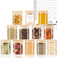 12 Pcs Glass Spice Jars with Bamboo Airtight Lids, 6 oz Spice Containers N795
