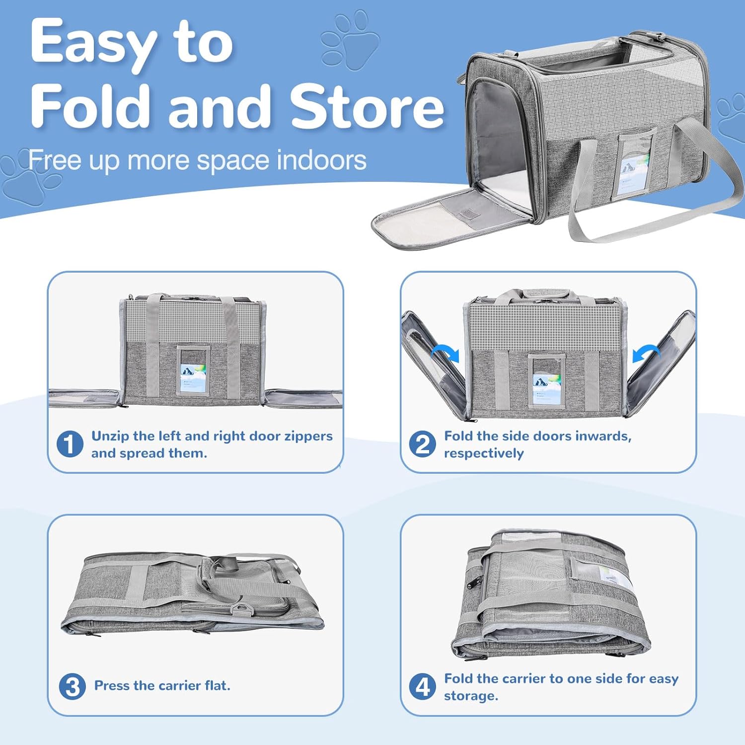 Gray Soft Sided Cat Carrier F208902