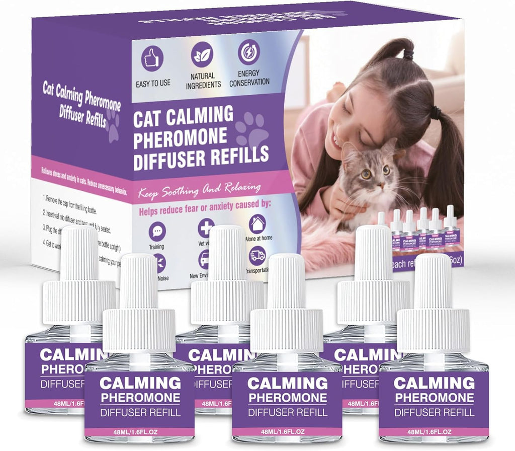 6 Pack Cat Pheromone Diffuser Refills 48ml D577341