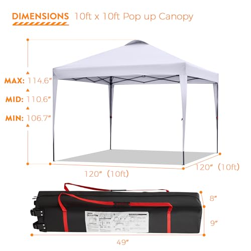 Silver-Coated White Pop Up Canopy Tent O345