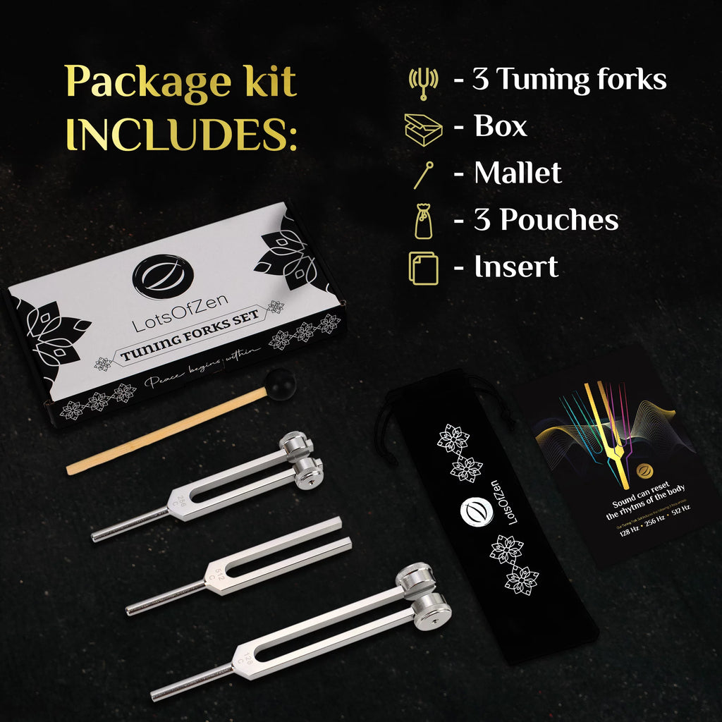 Tuning Forks (128Hz, 256Hz, 512Hz) Body Weighted Tuning Forks Z775