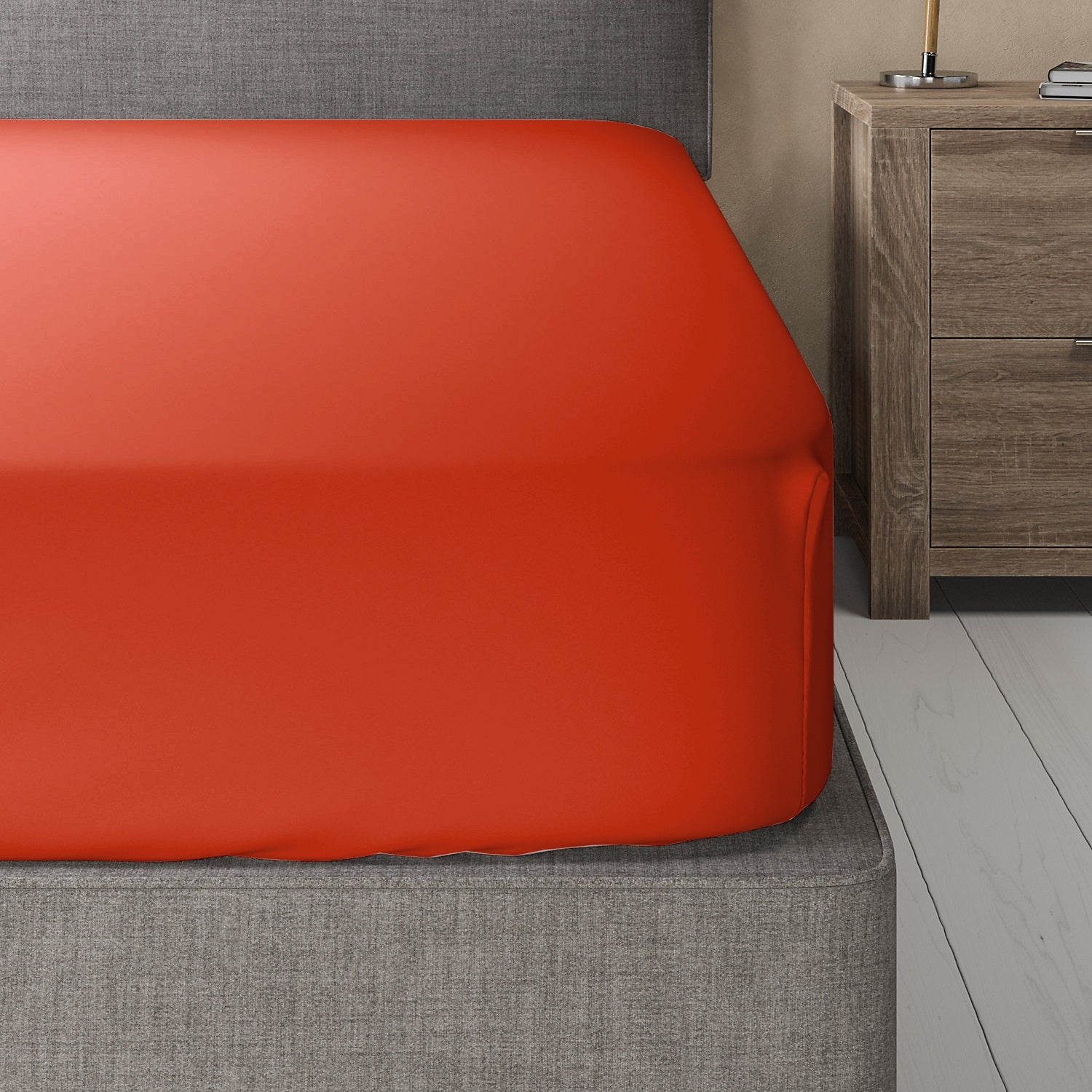Viscose from Bamboo-Cotton Blended Fitted Sheet, Full, Solid Coral, 16-Inch Deep Pocket O508