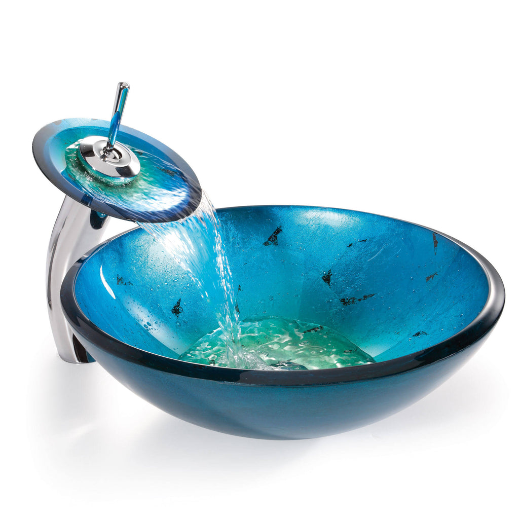 Blue Glass Vessel Sink Y9565