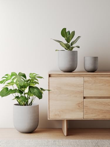 White Ceramic Plant Pots Set of 3 I223