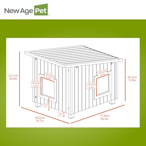 Outdoor Cat House with 2 Vinyl Door Flaps U922