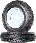 2-Pk Trailer Tire On Rim ST175/80D13 175/80 13 in. LRC 5 Hole White Spoke Wheel R985