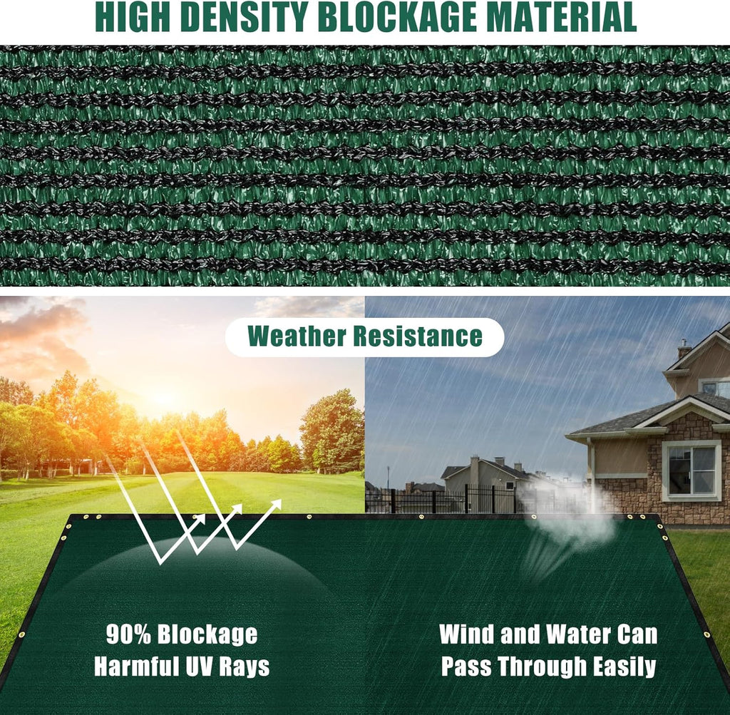 Green 6' x 50' Heavy Duty Privacy Fence Screen with Brass Grommets N30783