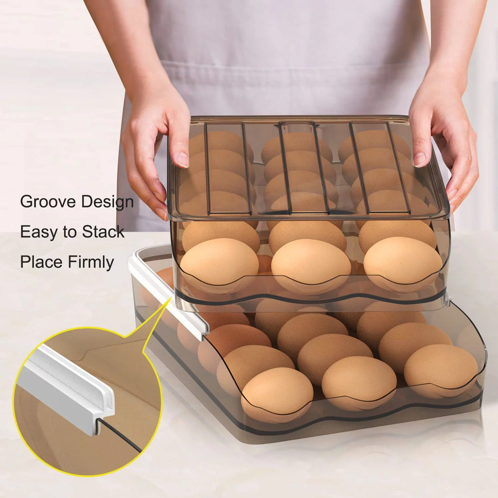 Crystal Gray Plastic Egg Storage Container (3 Layers) N113458