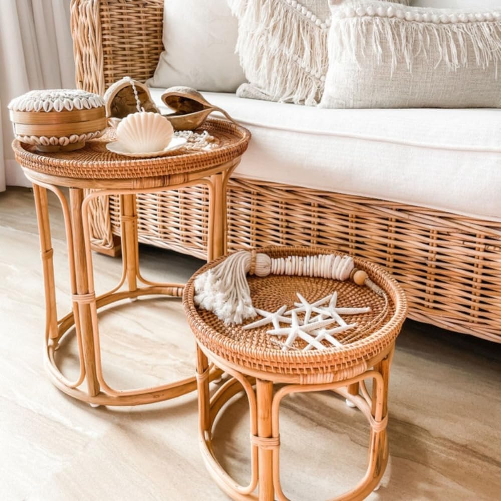 Rattan Side Table Set L777053