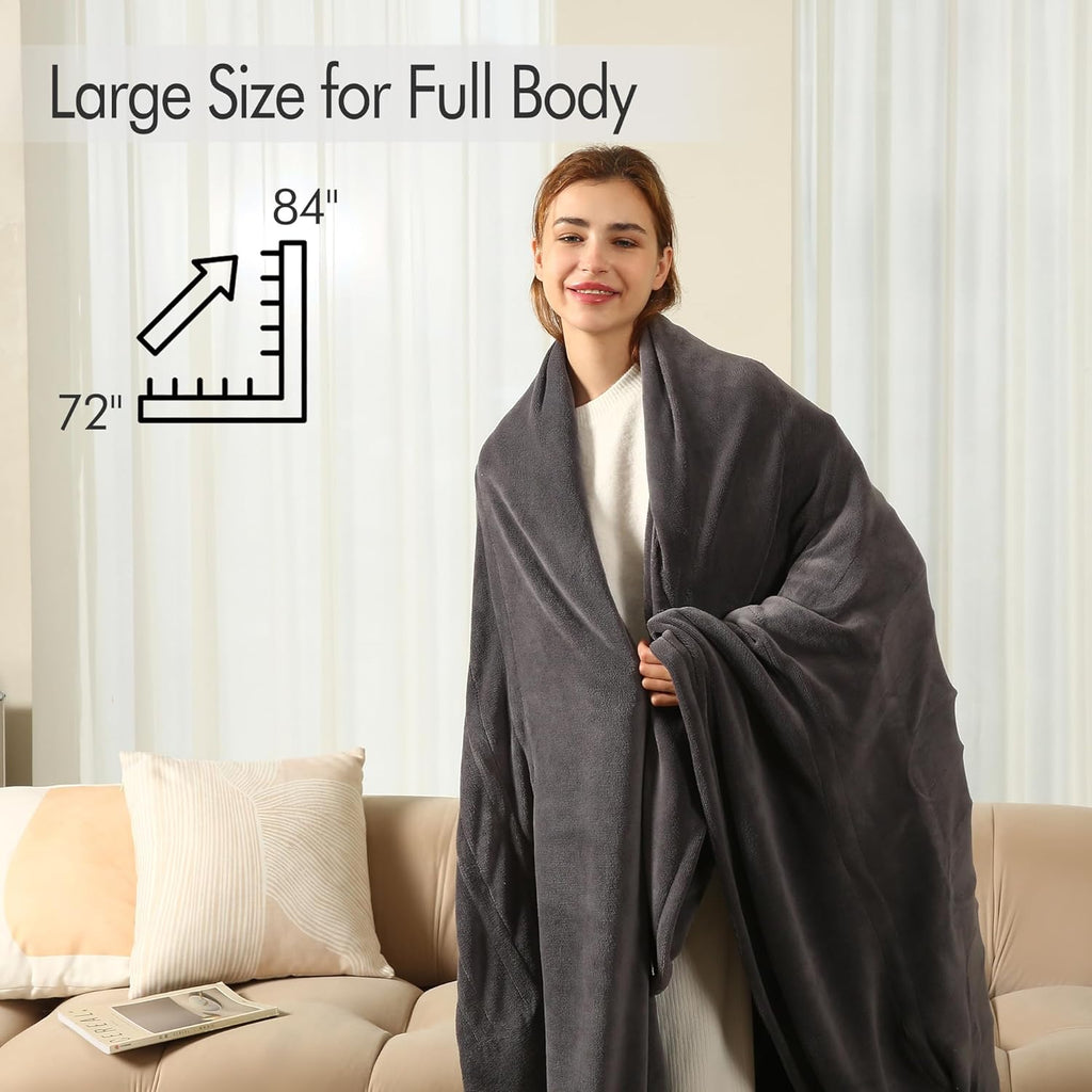 Full Size Electric Blanket 72"x84" Dark Gray K73609