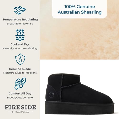 Women's Shearling Fur Lined Mini Ankle Boot Q42538
