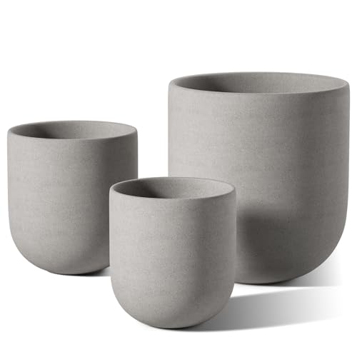White Ceramic Plant Pots Set of 3 I223