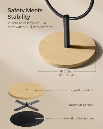 Oak Beige and Ink Black Full-Length Floor Mirror U388