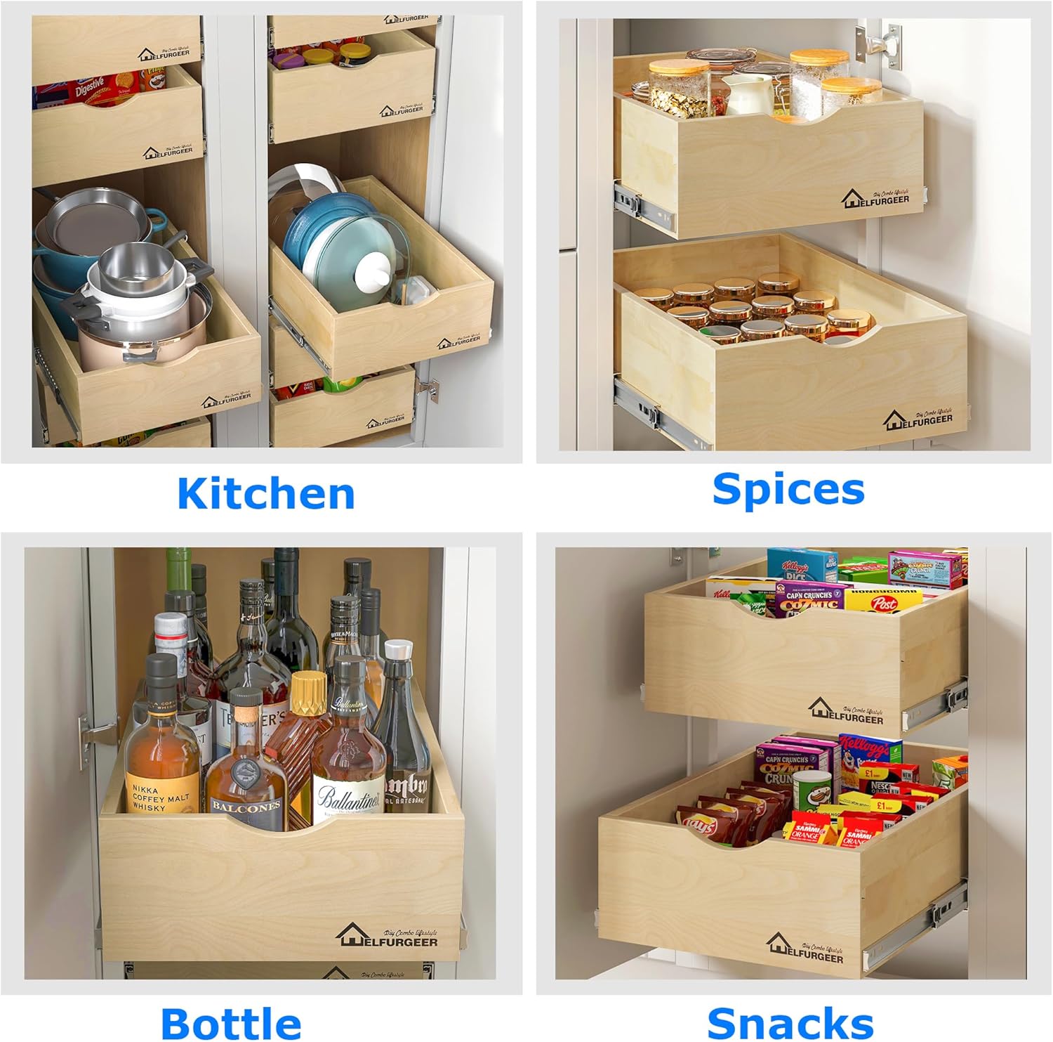 Pull Out Cabinet Organizer (32''W x 21''D) S244