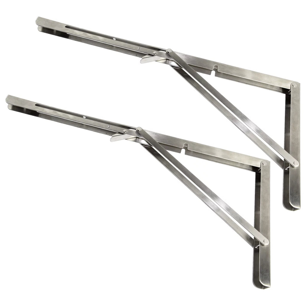 20" Heavy Duty Stainless Steel Folding Shelf Brackets, Pack of 2 R822