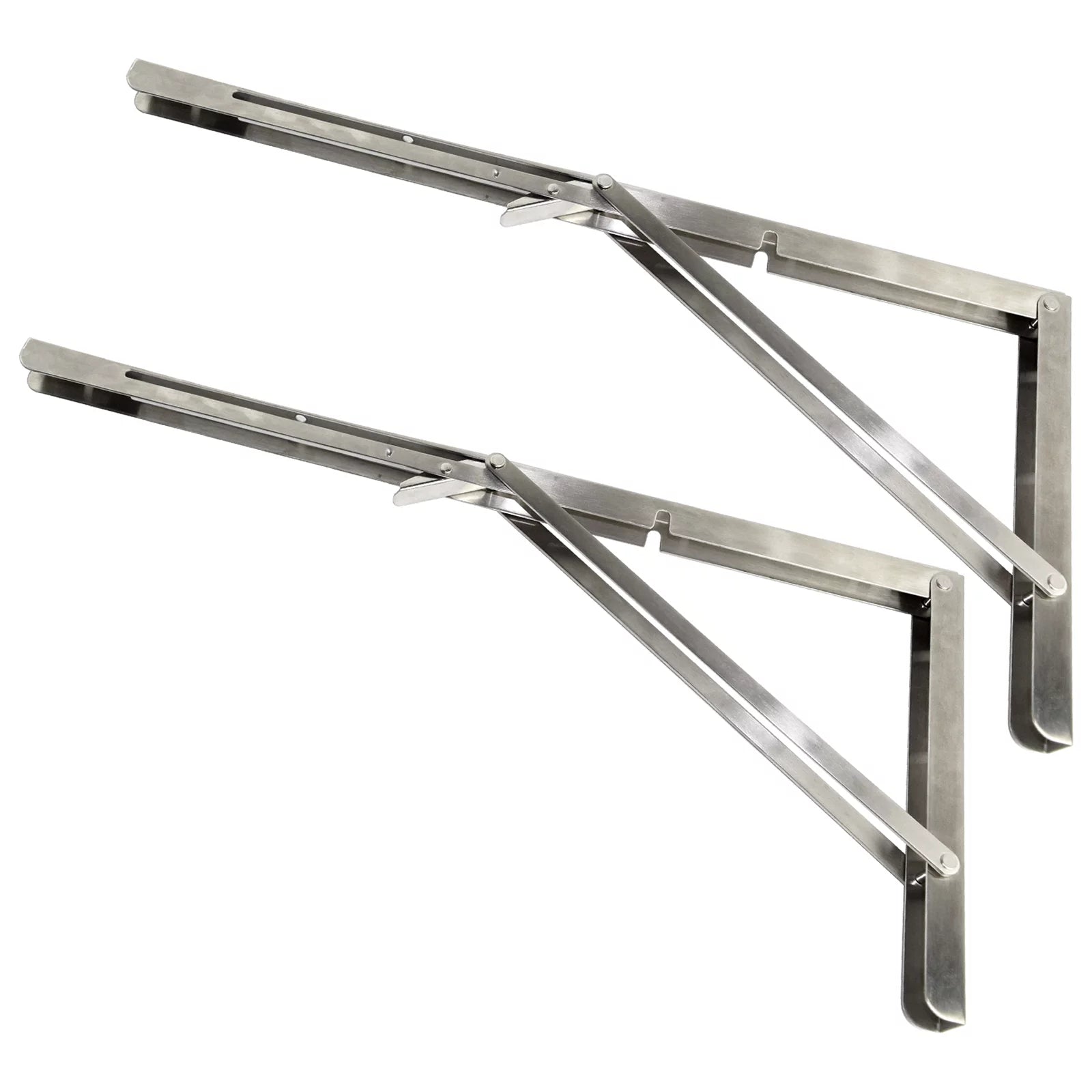 20" Heavy Duty Stainless Steel Folding Shelf Brackets, Pack of 2 R822