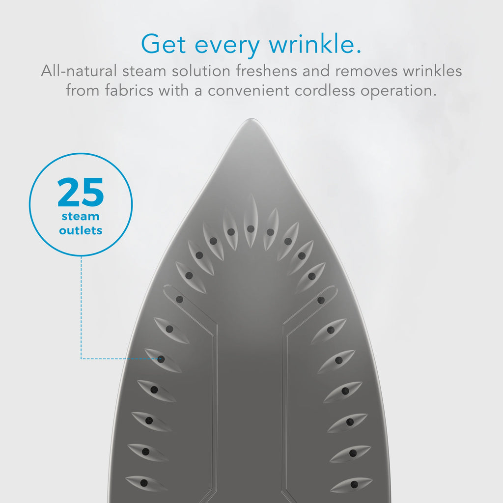 White Portable Cordless Steam Iron with Carrying Case J10218