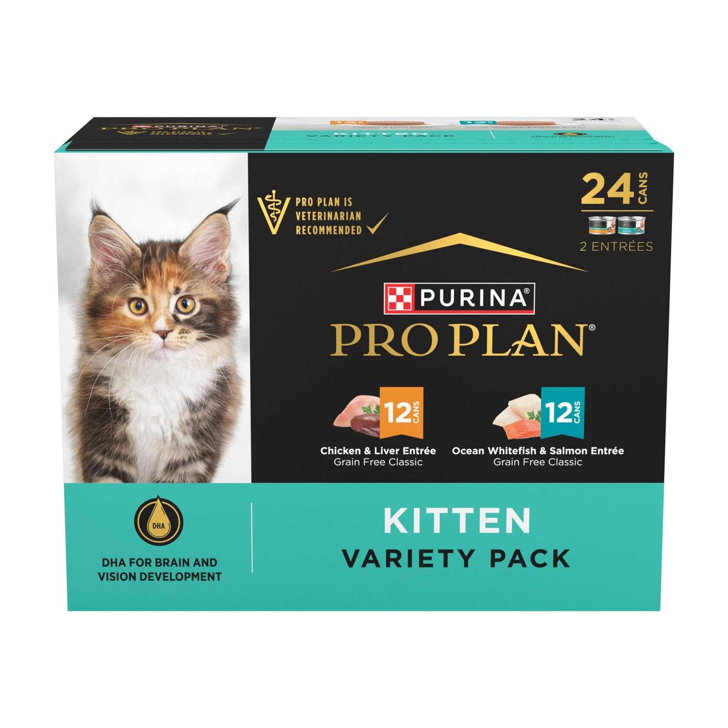 Grain-Free Chicken & Liver & Ocean Whitefish & Salmon Variety Pack Wet Kitten Food N960160