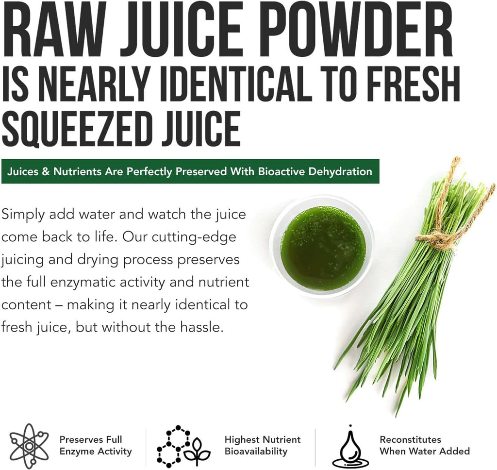 Organic Barley Grass Juice Powder, Cold-Pressed, CO2 Dried, Gluten Free, Vegan, 5.3 oz R457543