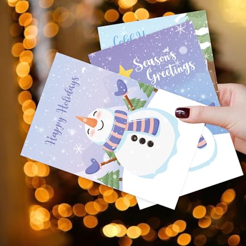 24 Cute Snowman Christmas Cards Set with Envelopes, 4x6 Inch T9766