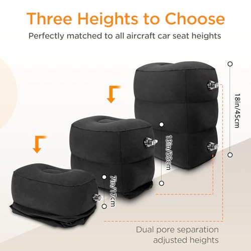 Inflatable Travel Foot Rest Pillow, Adjustable Height Leg Pillow O6484