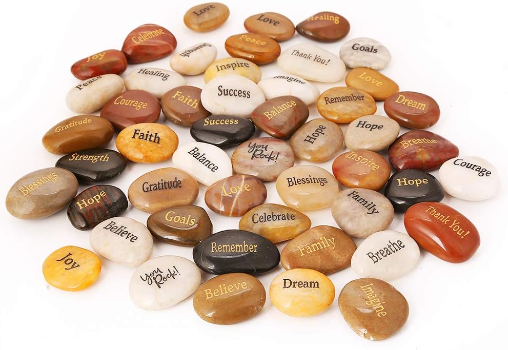 50PCS Inspirational Stones, 2"-3" each D259