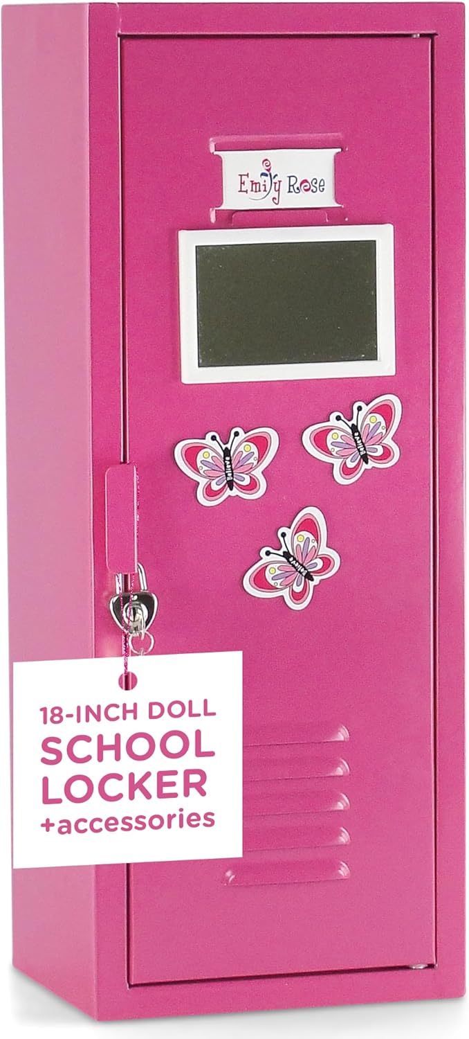 18 Inch Doll Clothes Storage with Lock, Key & 5 Hangers A7842