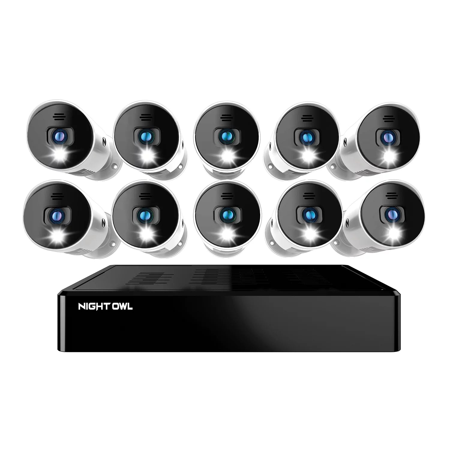 16 Channel 1TB DVR 10 Wired 1080p HD Spotlight Bullet Cameras Security Camera System C791550