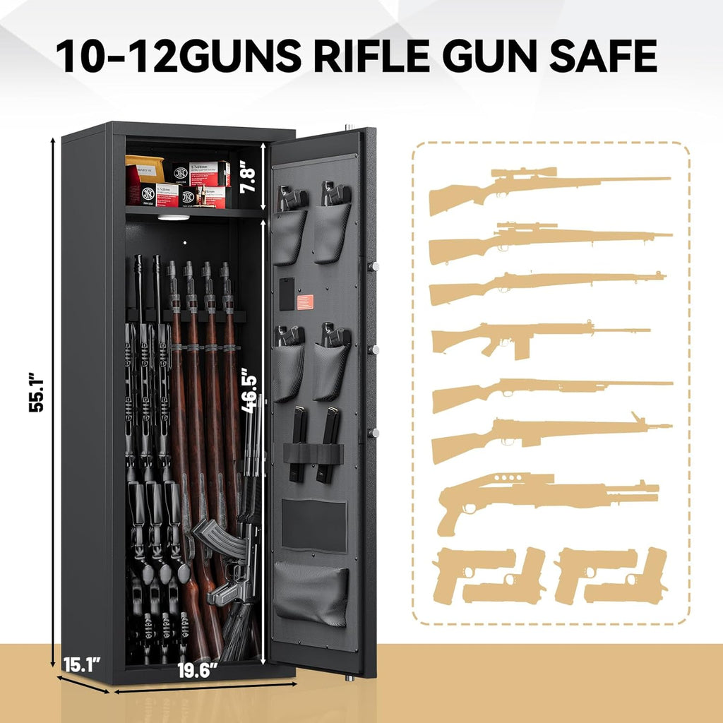 10-12 Gun Safe with Adjustable Pistol Rack F731487
