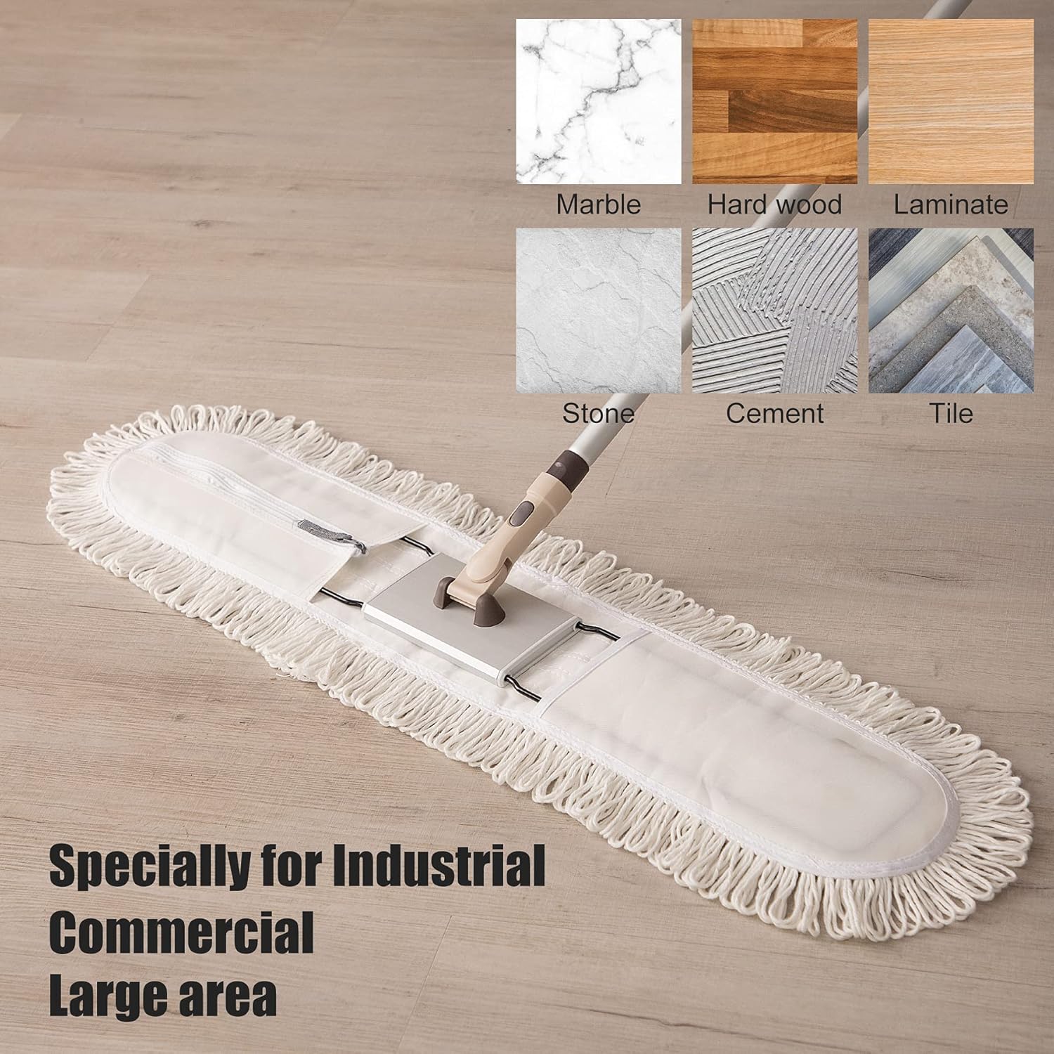 36" Industrial Cotton Dust Mop with Telescopic Handle Z7533