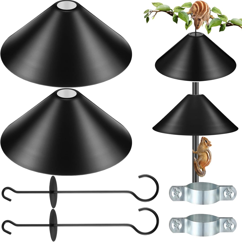 2 Pcs Metal Squirrel Baffle 12 Inch for Bird Feeder Pole X622