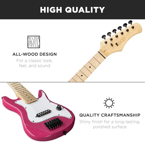 30in Kids Electric Guitar Starter Kit with 5W Amplifier, Strap, Gig Bag, Strings, Picks - Metallic Blue S30950