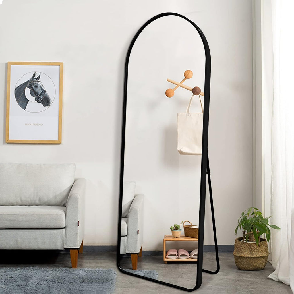 Black Arched Full Length Floor Mirror T85674