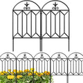 10 panels Decorative Garden Fences and Borders 24in(H)×10ft(L) No Dig Metal Fence Panel O674770