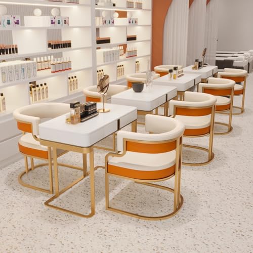 White Leather Tub Chair with Golden Metal Legs B5002