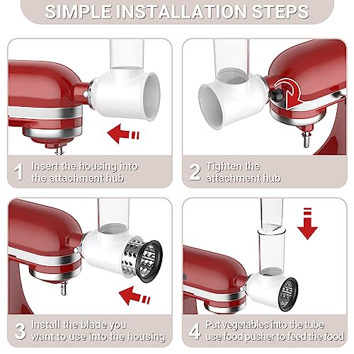 Slicer Shredder Attachment for Kitchenaid Stand Mixer with 3 Blades W290500