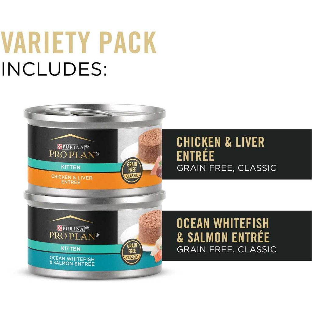 Grain-Free Chicken & Liver & Ocean Whitefish & Salmon Variety Pack Wet Kitten Food N960160