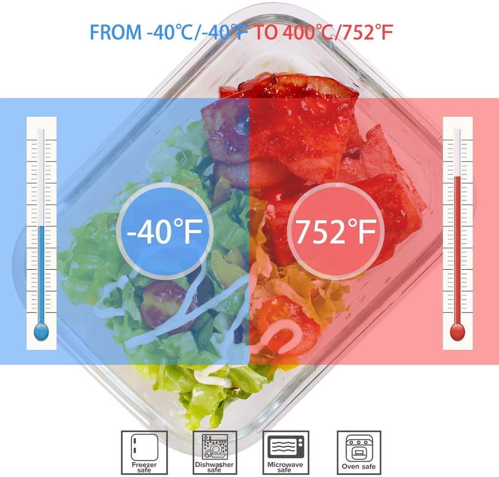 9 Pc Glass Food Storage Containers with Lids N2271