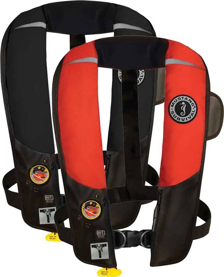 Black Inflatable Automatic PFD with Harness L876
