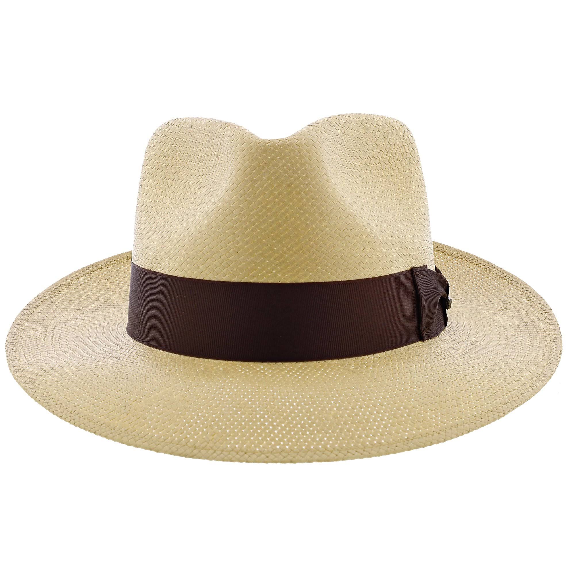 Natural Straw Shantung Fedora Hat H70617