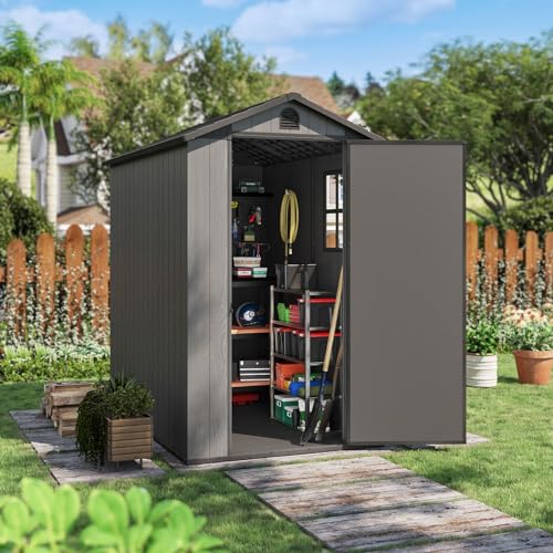 4 x 6 FT White Plastic Resin Shed O724