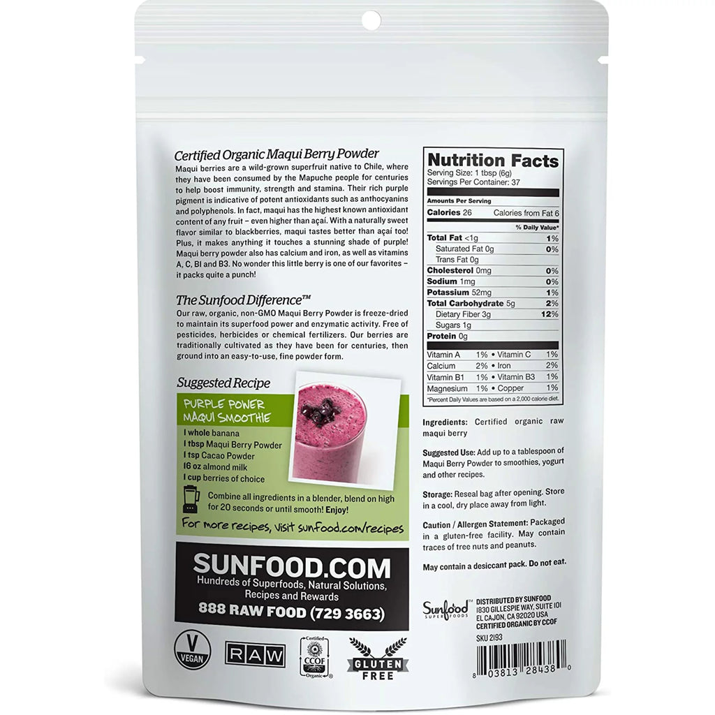 8 oz Raw Organic Maqui Berry Powder J67283
