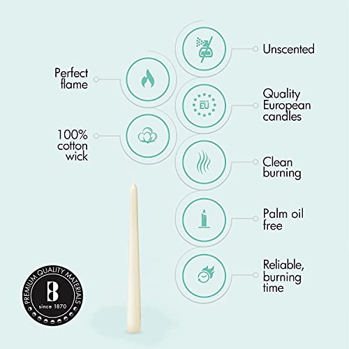 Ivory Taper Candles 100 Count 10 Inch Cotton Wick H951506