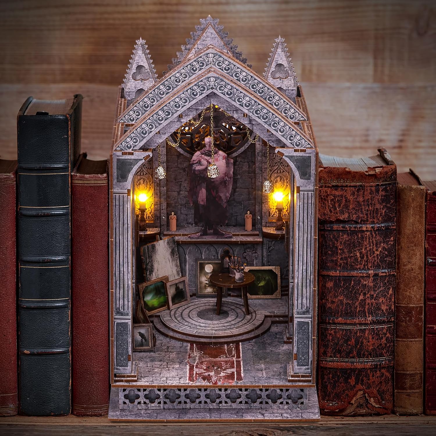 3D Wooden Puzzle Bookshelf Insert with LED Light K613