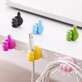 10 Pcs Silicone Wall Hook Adhesive Cable Clip Key Hanger Q36726